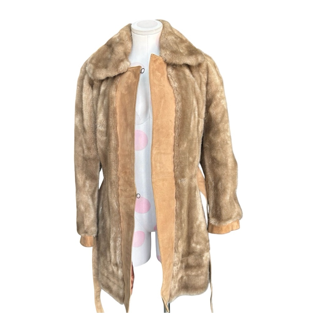 Vintage Lilli Ann Coat London Leathers Faux Fur and Leather Details 60s 70s - Picture 5 of 16